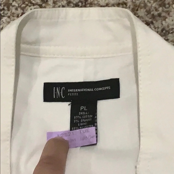 INC white Military Ruffled Jacket PL - Picture 6 of 6